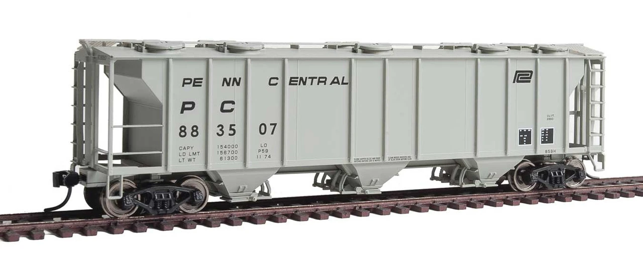 Walthers Mainline 910-7029 - 50' Pullman-Standard PS-2 2893 3-Bay Covered Hopper Penn Central (PC) 883507 - HO Scale 1 Walthers Mainline 910-7029 - 50' Pullman-Standard PS-2 2893 3-Bay Covered Hopper Penn Central (PC) 883507 - HO Scale