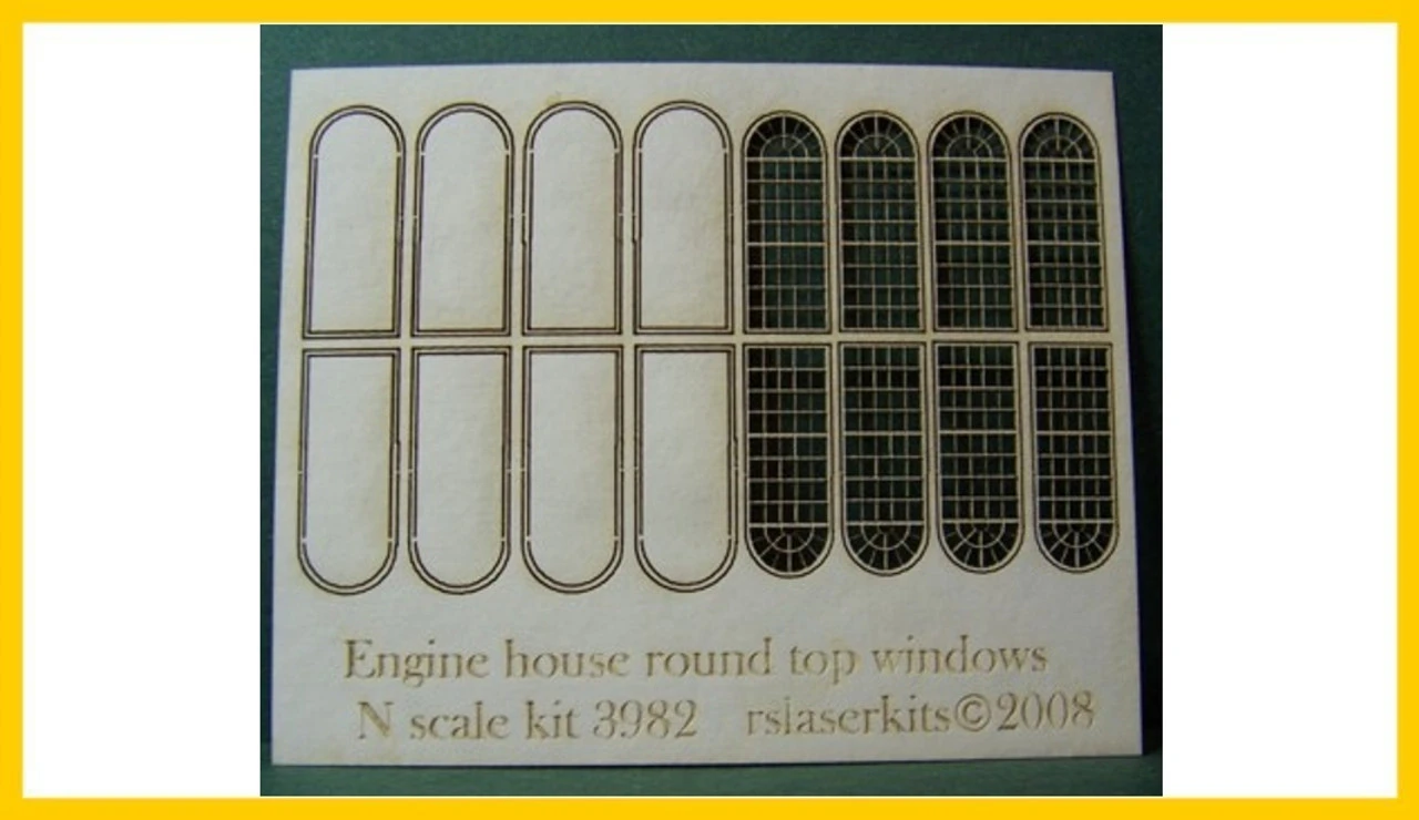 RslaserKits 3982 - Windows - 8 Engine House Round Top - N Scale Kit 1 RslaserKits 3982 - Windows - 8 Engine House Round Top - N Scale Kit