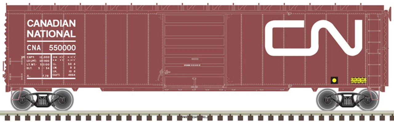 Atlas 20005863 - 50' Postwar Single Door Box Car Canadian National (CN) 550017 - HO Scale 1 Atlas 20005863 - 50' Postwar Single Door Box Car Canadian National (CN) 550017 - HO Scale