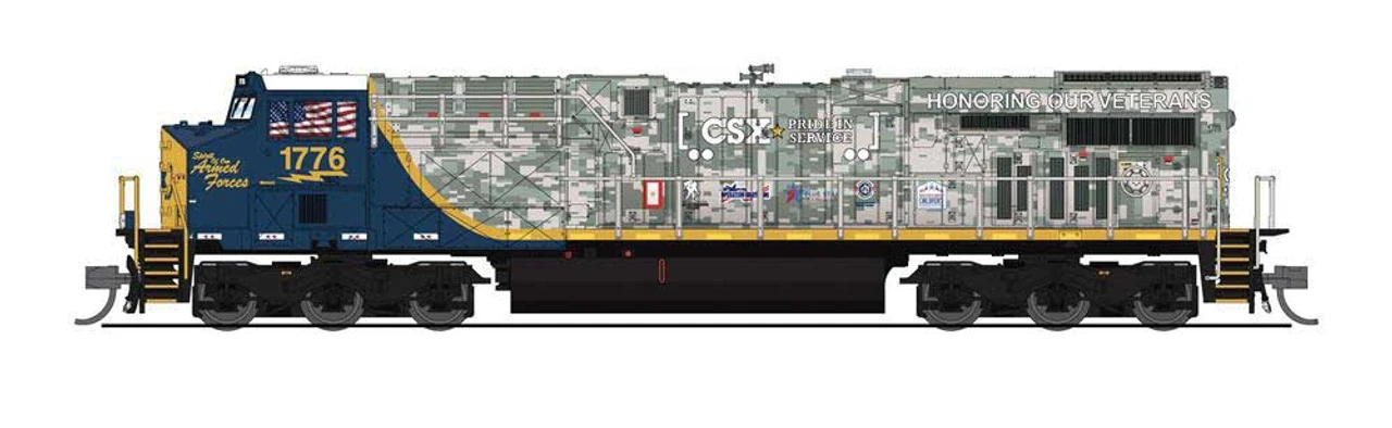 Broadway Limited 7292 - GE ES44AC W/ Paragon4 Sound/DC/DCC CSXT "SPIRIT OF OUR ARMED FORCES" #1776 - N Scale 1 Broadway Limited 7292 - GE ES44AC W/ Paragon4 Sound/DC/DCC CSXT "SPIRIT OF OUR ARMED FORCES" #1776 - N Scale