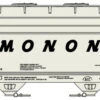 Accurail 81511 - Midwest Railroads - ACF 2-Bay Covered Hopper Monon (MON) 52087 - HO Scale