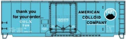 Accurail 81412 - 40' Insulated Steel Boxcar (Blue W/ Volcano Logo) American Colloid Company (COLX) 729 - HO Scale Kit