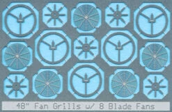 BLMA #81 - 48" Fan Grills - W/o Center Plate 8 Blade - N Scale