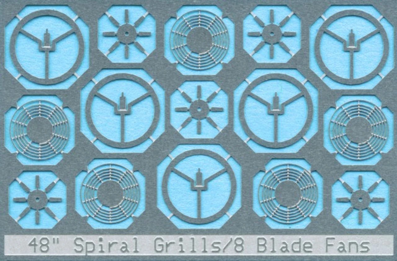 BLMA #83 - 48" Fan Grills - W Center Plate 8 Blade - N Scale 1 BLMA #83 - 48" Fan Grills - W Center Plate 8 Blade - N Scale