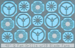 BLMA #86 - 48" 'Q' Fan Grills - 10 Blade - N Scale