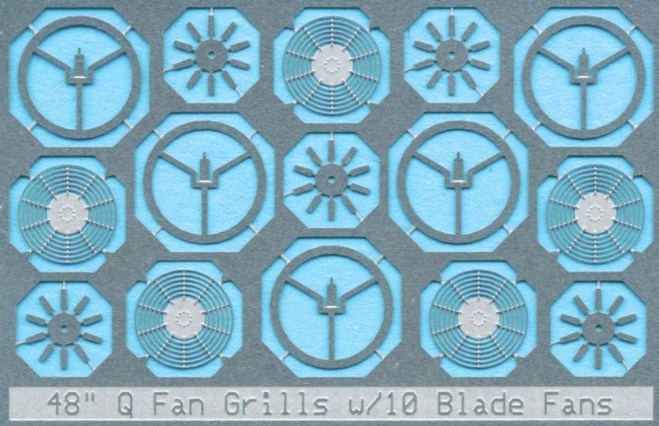 BLMA #86 - 48" 'Q' Fan Grills - 10 Blade - N Scale 1 BLMA #86 - 48" 'Q' Fan Grills - 10 Blade - N Scale