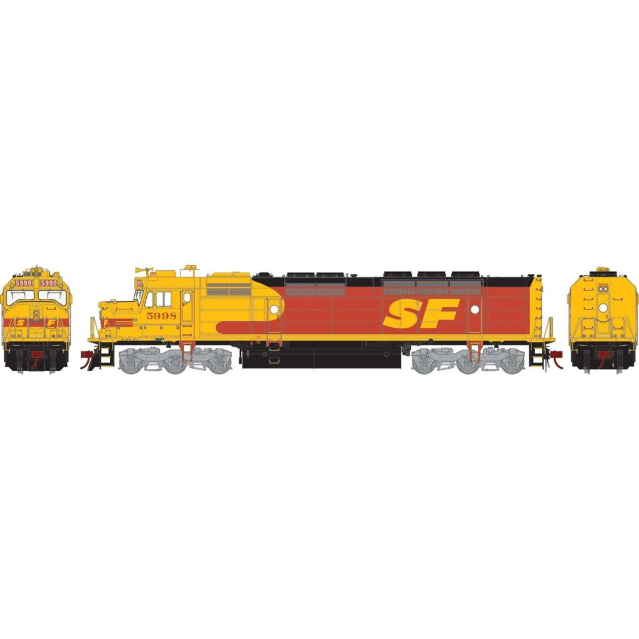 Athearn Genesis 28607 - EMD FP45 W/ DCC & Sound Atchison, Topeka And Santa Fe (ATSF) 5998 - HO Scale 1 Athearn Genesis 28607 - EMD FP45 W/ DCC & Sound Atchison, Topeka And Santa Fe (ATSF) 5998 - HO Scale