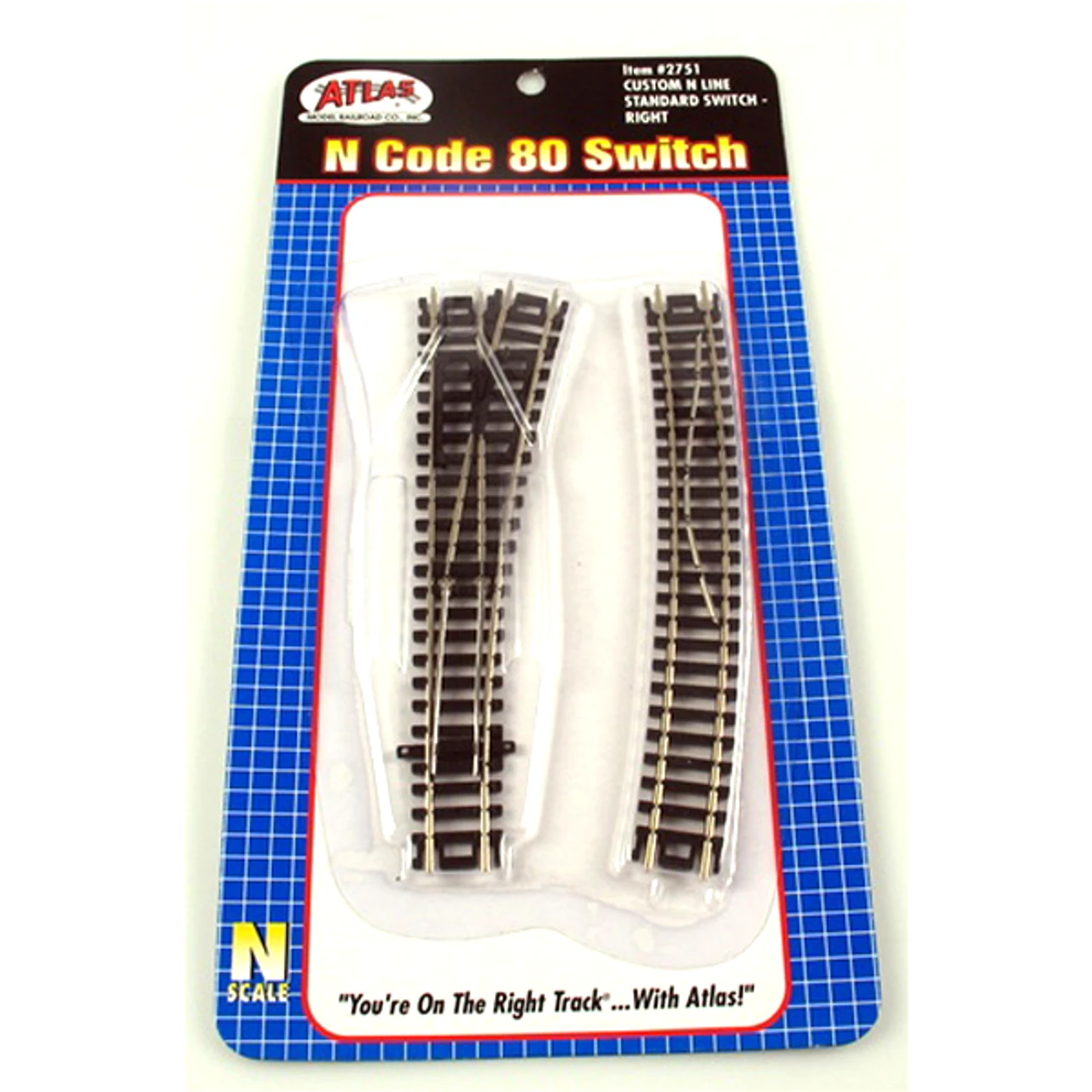 Atlas 2751 - Code 80 Standard Custom Switch Right - N Scale 1 Atlas 2751 - Code 80 Standard Custom Switch Right - N Scale