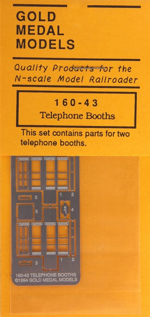 Gold Medal Models 160-43 - Telephone Booths (2)- N Scale 1 Gold Medal Models 160-43 - Telephone Booths (2)- N Scale