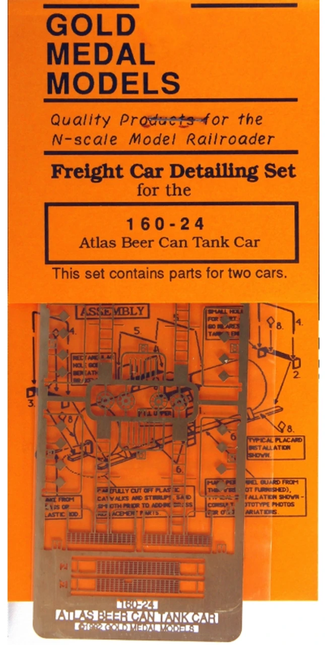 Gold Medal Models 160-24 - Atlas Beer Can Tank Car Detailing Set - N Scale 1 Gold Medal Models 160-24 - Atlas Beer Can Tank Car Detailing Set - N Scale