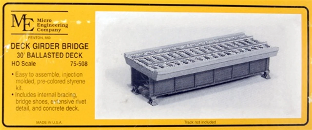 Micro Engineering 75-508 - Deck Girder Bridge, 30ft Ballasted - HO Scale 1 Micro Engineering 75-508 - Deck Girder Bridge, 30ft Ballasted - HO Scale