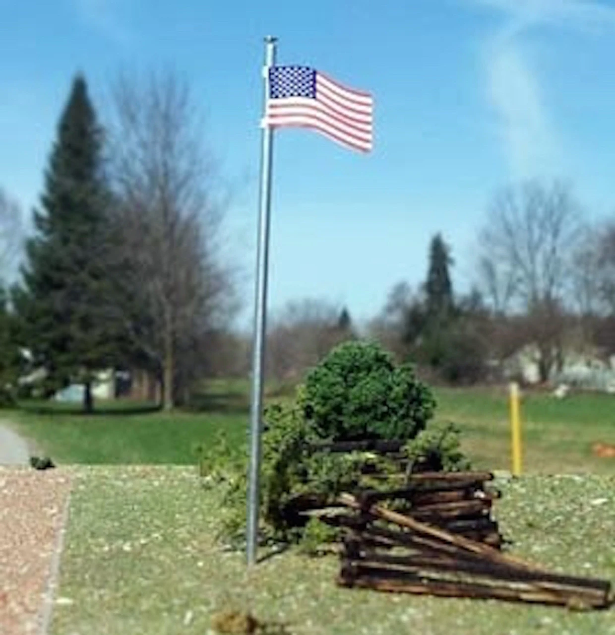 Osborn Models 3094 - U.S. Flag & Pole 3pk - N Scale 1 Osborn Models 3094 - U.S. Flag & Pole 3pk - N Scale