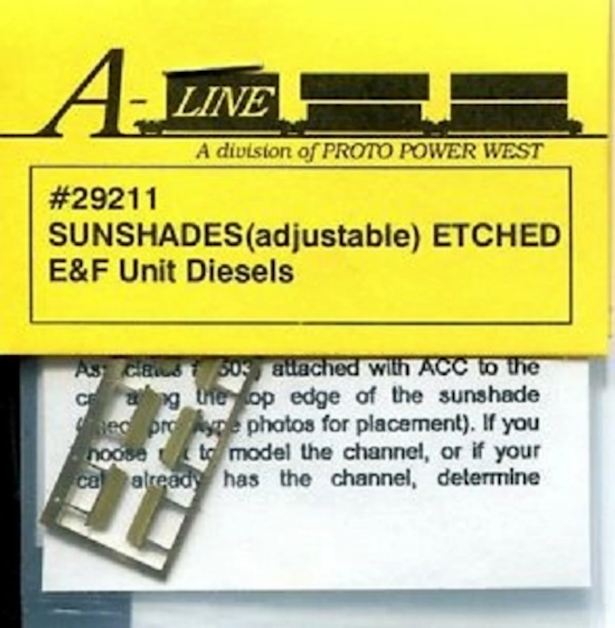 A-Line 29211 - Diesel Cab Sunshades For E And F Series - HO Scale 1 A-Line 29211 - Diesel Cab Sunshades For E And F Series - HO Scale