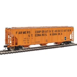 Walthers Proto 920-106161 - 55' Evans 4780 Cubic Foot 3-Bay Covered Hopper Famers Co-op Association (USLX) 26728 - HO Scale