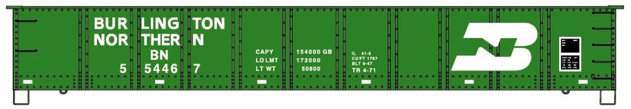 Accurail 3776-2 - 41' Steel Gondola Burlington Northern (BN) 554467 - HO Scale Kit 1 Accurail 3776-2 - 41' Steel Gondola Burlington Northern (BN) 554467 - HO Scale Kit
