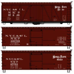 Accurail 8140 - 36' Boxcar (3) Nickel Plate Road (NKP) 97236, 10759, 27703 - HO Scale Kit