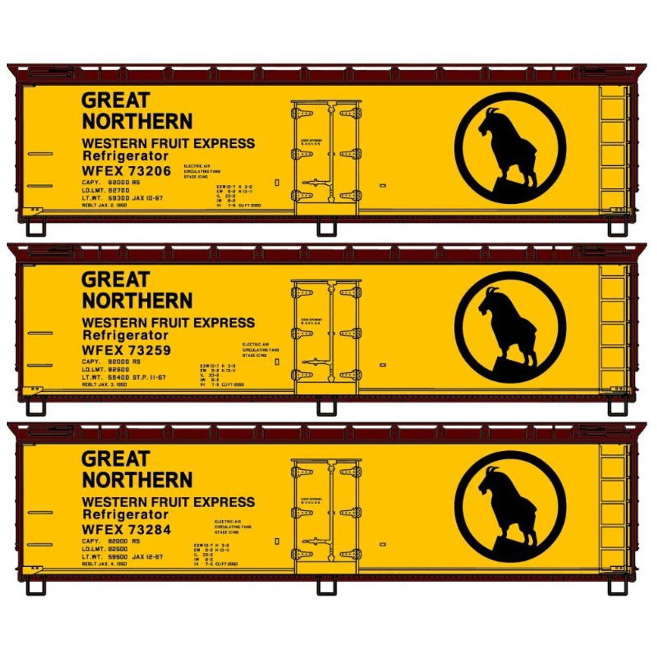 Accurail 8150 - 40' Wood Refrigerator Car Great Northern (GN) 73206, 73259, 73284 - HO Scale Kit 1 Accurail 8150 - 40' Wood Refrigerator Car Great Northern (GN) 73206, 73259, 73284 - HO Scale Kit