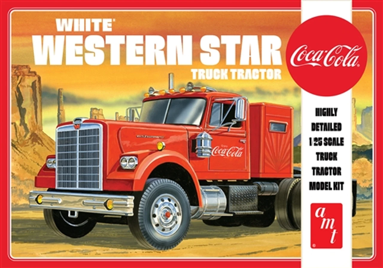 AMT 1160 - White Western Star Semi Tractor (Coca Cola) - 1:25 Scale Kit 1 AMT 1160 - White Western Star Semi Tractor (Coca Cola) - 1:25 Scale Kit