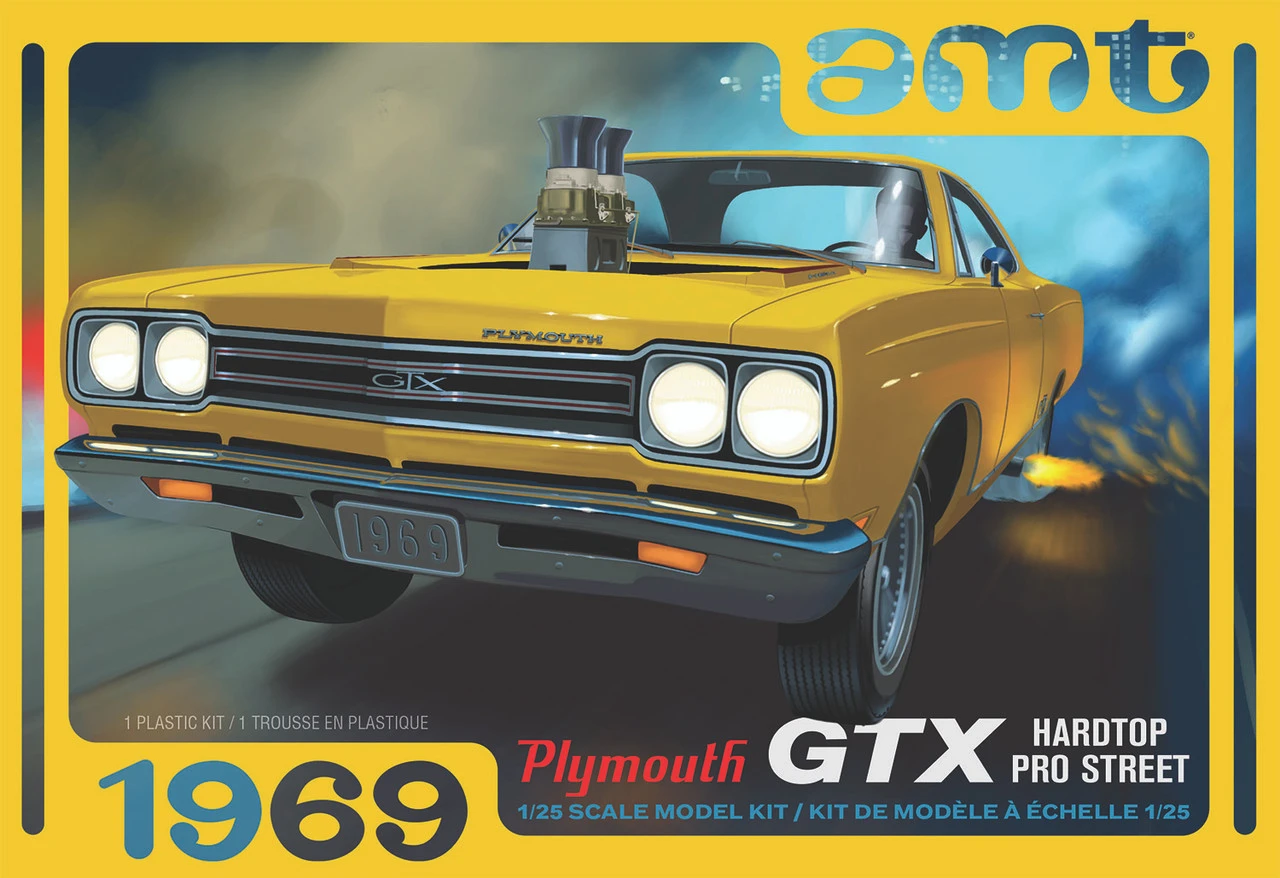 AMT 1180 - 1969 Plymouth GTX Hardtop Pro Street - 1:25 Scale Kit 1 AMT 1180 - 1969 Plymouth GTX Hardtop Pro Street - 1:25 Scale Kit