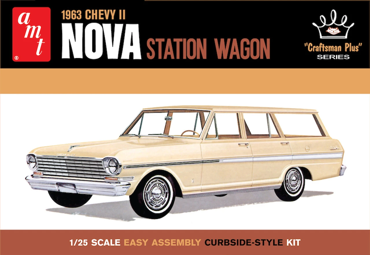 AMT 1202 - 1963 Chevy II Nova Station Wagon "Craftsman Plus Series" - 1:25 Scale Kit 1 AMT 1202 - 1963 Chevy II Nova Station Wagon "Craftsman Plus Series" - 1:25 Scale Kit
