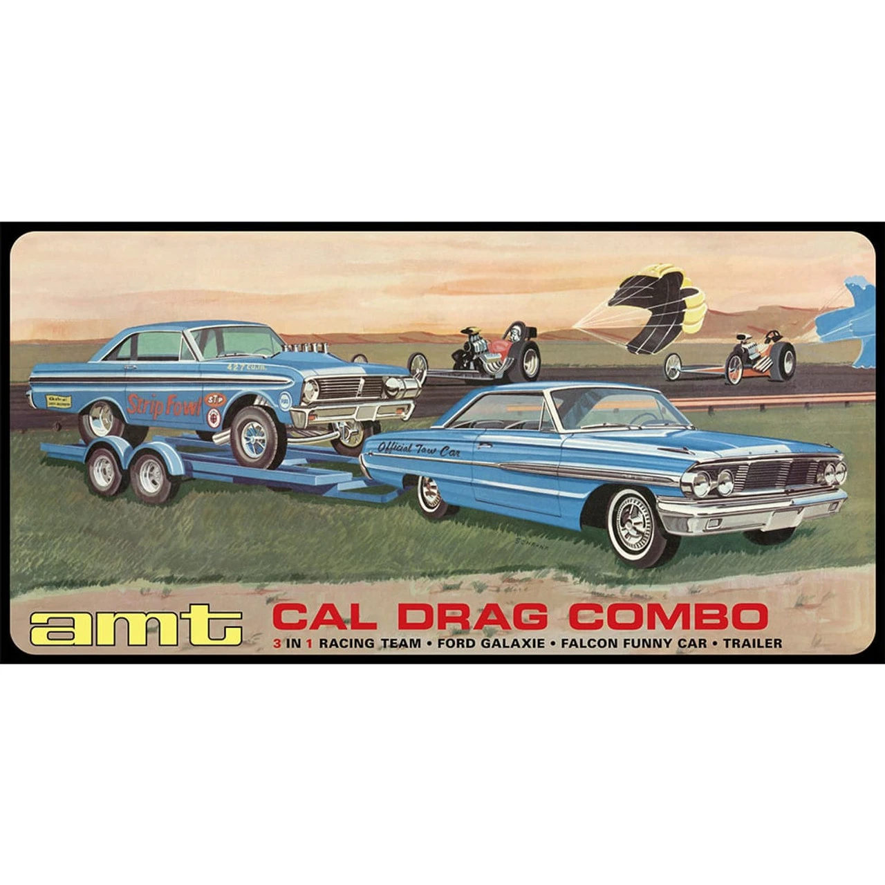 AMT 1223 - Cal Drag Combo 1964 Galaxie, AWB Falcon & Trailer - 1:25 Scale Kit 1 AMT 1223 - Cal Drag Combo 1964 Galaxie, AWB Falcon & Trailer - 1:25 Scale Kit