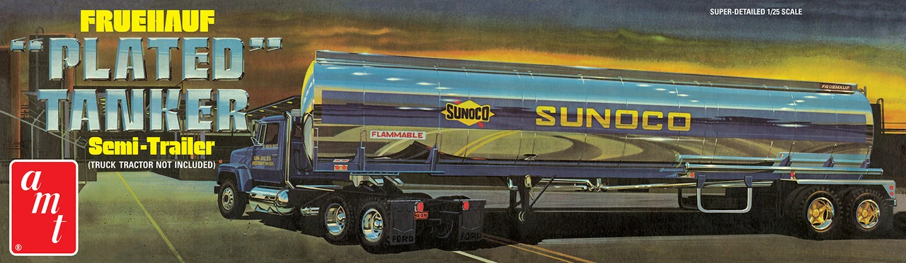 AMT 1239 - Fruehauf Plated Tanker Trailer (Sunoco) - 1:25 Scale Kit 1 AMT 1239 - Fruehauf Plated Tanker Trailer (Sunoco) - 1:25 Scale Kit