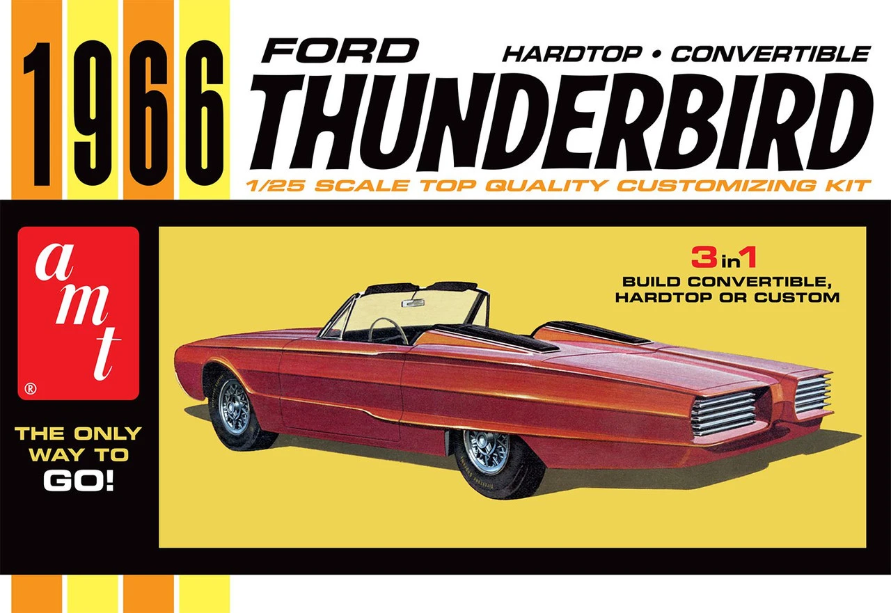 AMT 1328 - 1966 Ford Thunderbird Hardtop Convertible - 1:25 Scale Kit 1 AMT 1328 - 1966 Ford Thunderbird Hardtop Convertible - 1:25 Scale Kit