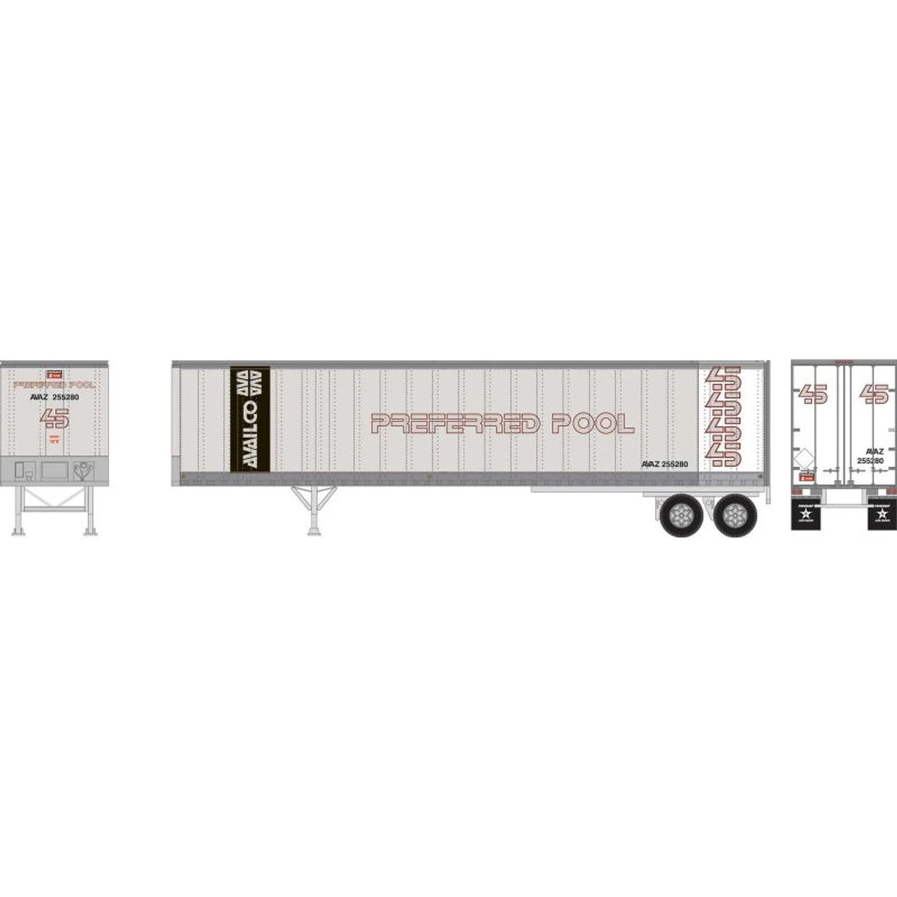 Athearn RTR 16088 - 45' Z-Van Trailer Availco (AVAZ) 255280 - HO Scale 1 Athearn RTR 16088 - 45' Z-Van Trailer Availco (AVAZ) 255280 - HO Scale
