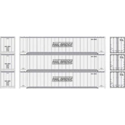 Athearn 17299 - 48' Container [3 Pack] Rail-Bridge (RBCU) - N Scale