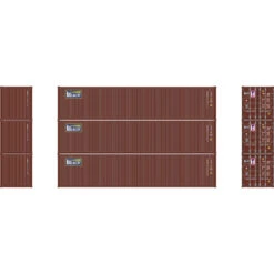 Athearn 17399 - 40' Corrugated Low-Cube Container (3) Beacon (BMOU) - N Scale