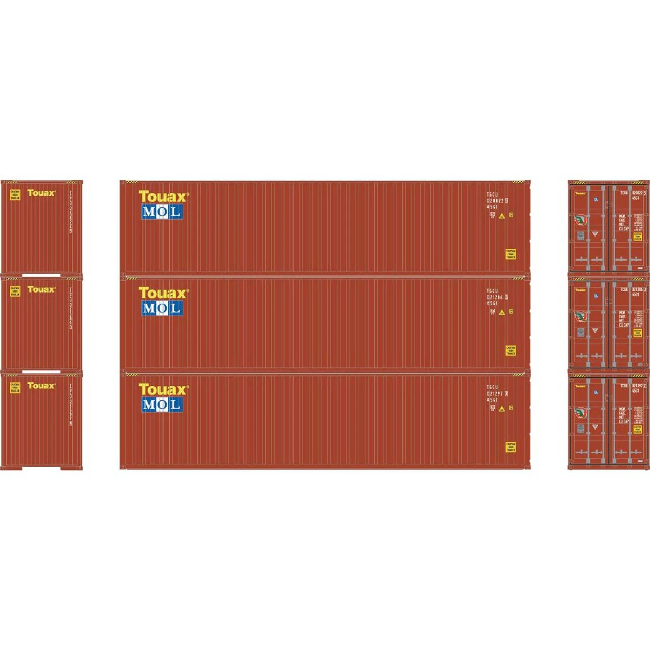 Athearn 17440 - 40' Corrugated Container (3) MOL - N Scale 1 Athearn 17440 - 40' Corrugated Container (3) MOL - N Scale