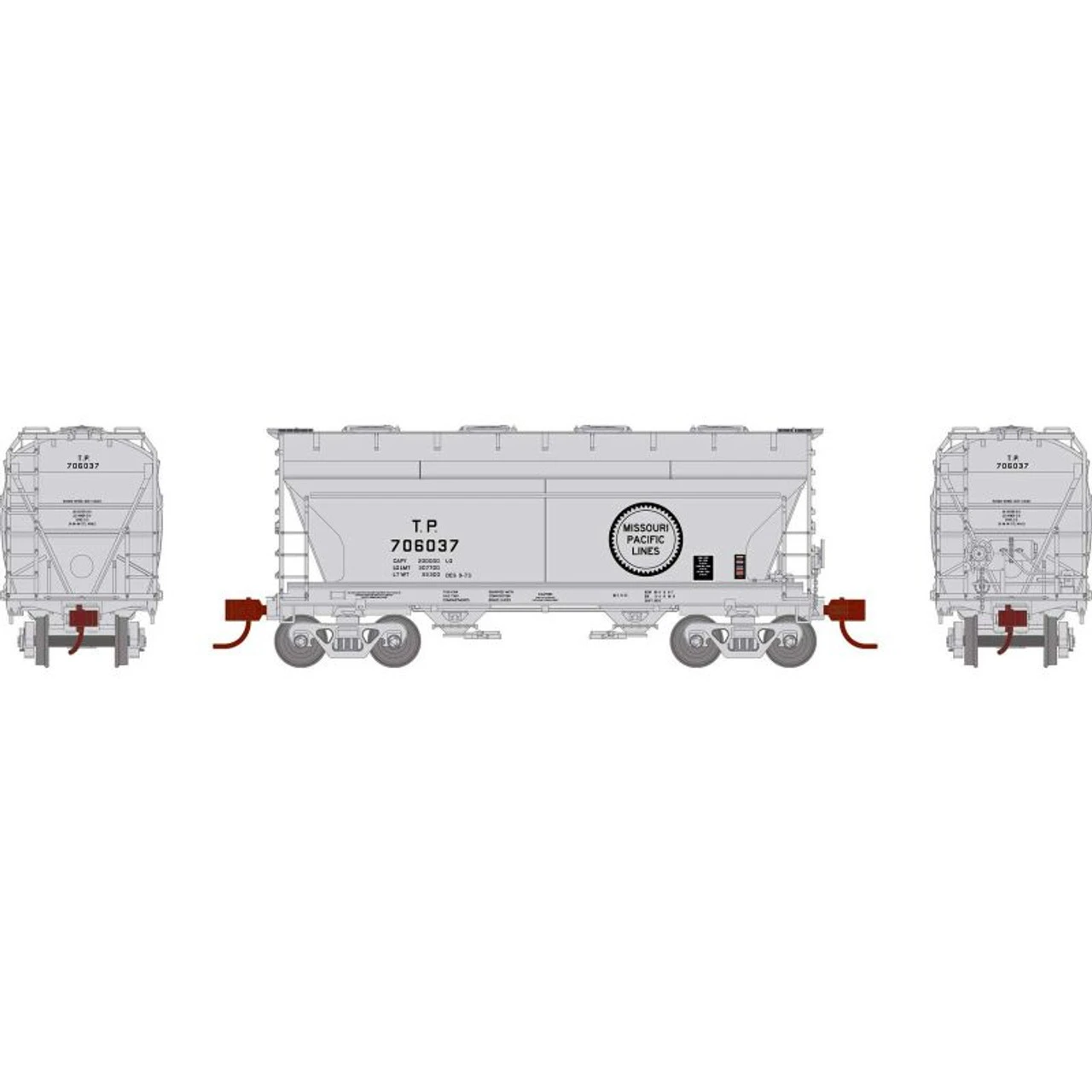 Athearn 24672 - ACF 2970 Covered Hopper Missouri Pacific (T.P.) 706037 - N Scale 1 Athearn 24672 - ACF 2970 Covered Hopper Missouri Pacific (T.P.) 706037 - N Scale
