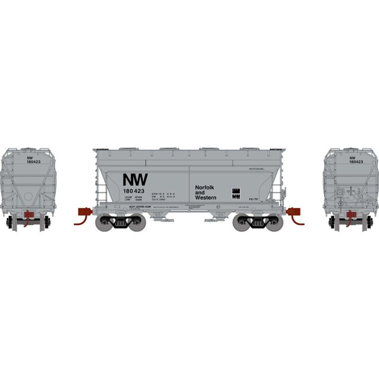 Athearn 24675 - ACF 2970 Covered Hopper Norfolk & Western (NW) 180423 - N Scale 1 Athearn 24675 - ACF 2970 Covered Hopper Norfolk & Western (NW) 180423 - N Scale