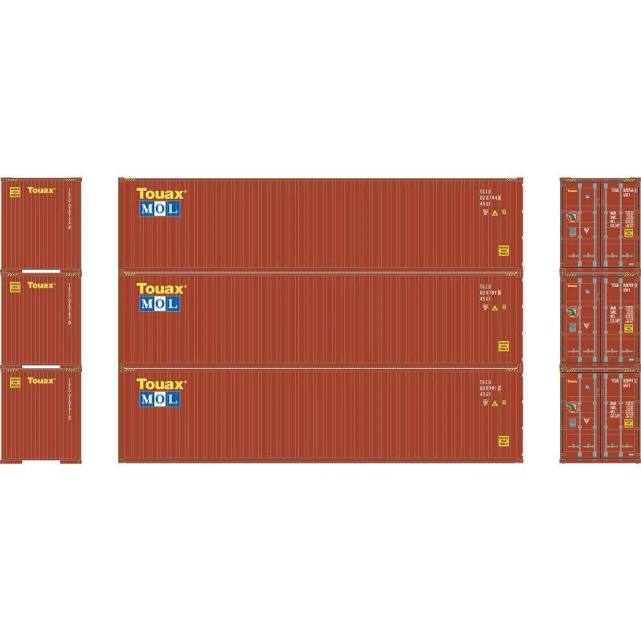 Athearn 27045 - 40' Corrugated HC Container (Set #2, 3 Pack) MOL - HO Scale 1 Athearn 27045 - 40' Corrugated HC Container (Set #2, 3 Pack) MOL - HO Scale
