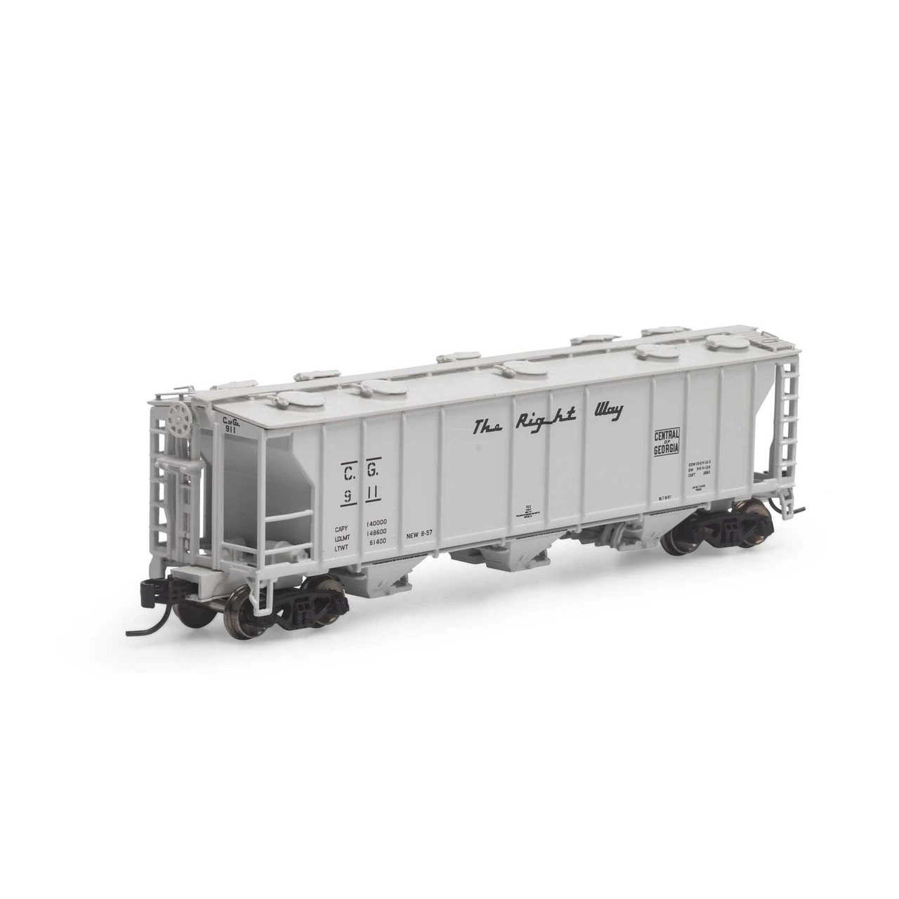 Athearn 28334 - PS-2 2893 3-Bay Covered Hopper Central Of Georgia Railroad (CG) 925 - N Scale 1 Athearn 28334 - PS-2 2893 3-Bay Covered Hopper Central Of Georgia Railroad (CG) 925 - N Scale