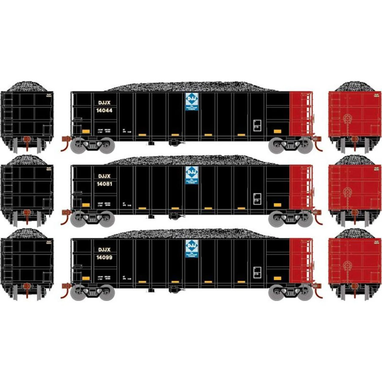 Athearn 3834 - Thrall High Side Gondola W/Load David J Joseph Transportation (DJJX) 14044, 14081, 14099 - N Scale 1 Athearn 3834 - Thrall High Side Gondola W/Load David J Joseph Transportation (DJJX) 14044, 14081, 14099 - N Scale