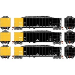 Athearn RTR 7492 - Thrall High Side Gondola W/Load Zeigler Coal (ZCCX) 104, 111, 129 - HO Scale