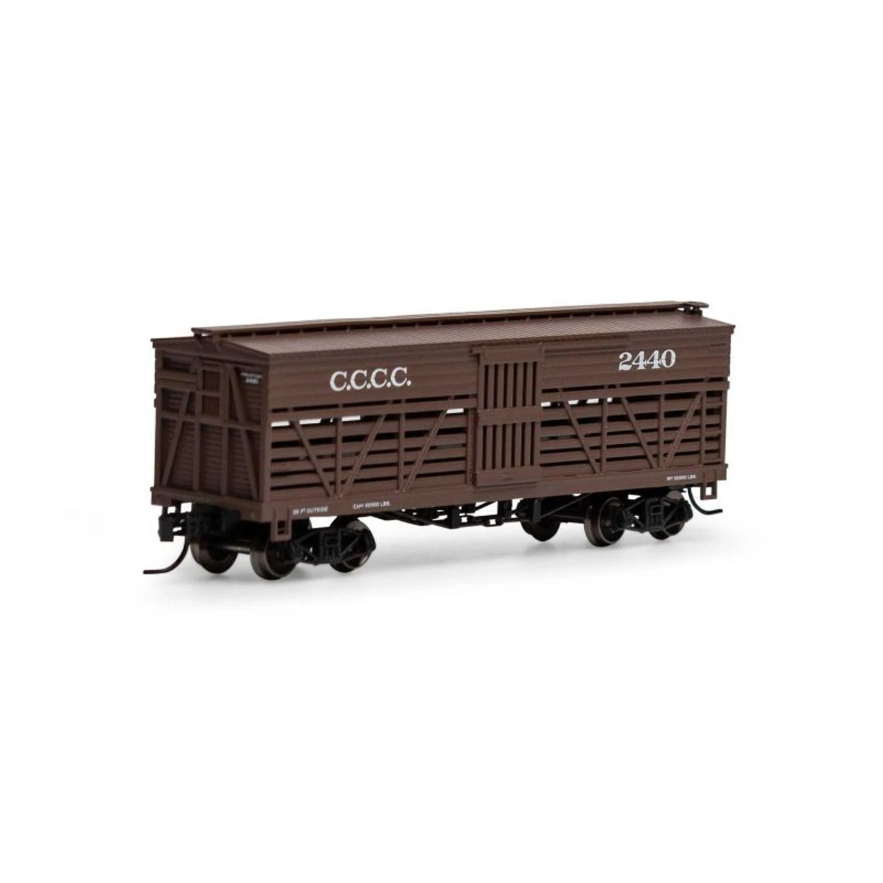 Athearn 5237 - 36' Old Time Stock Car Canada Cattle Car Company (CCCC) 2440 - N Scale 1 Athearn 5237 - 36' Old Time Stock Car Canada Cattle Car Company (CCCC) 2440 - N Scale