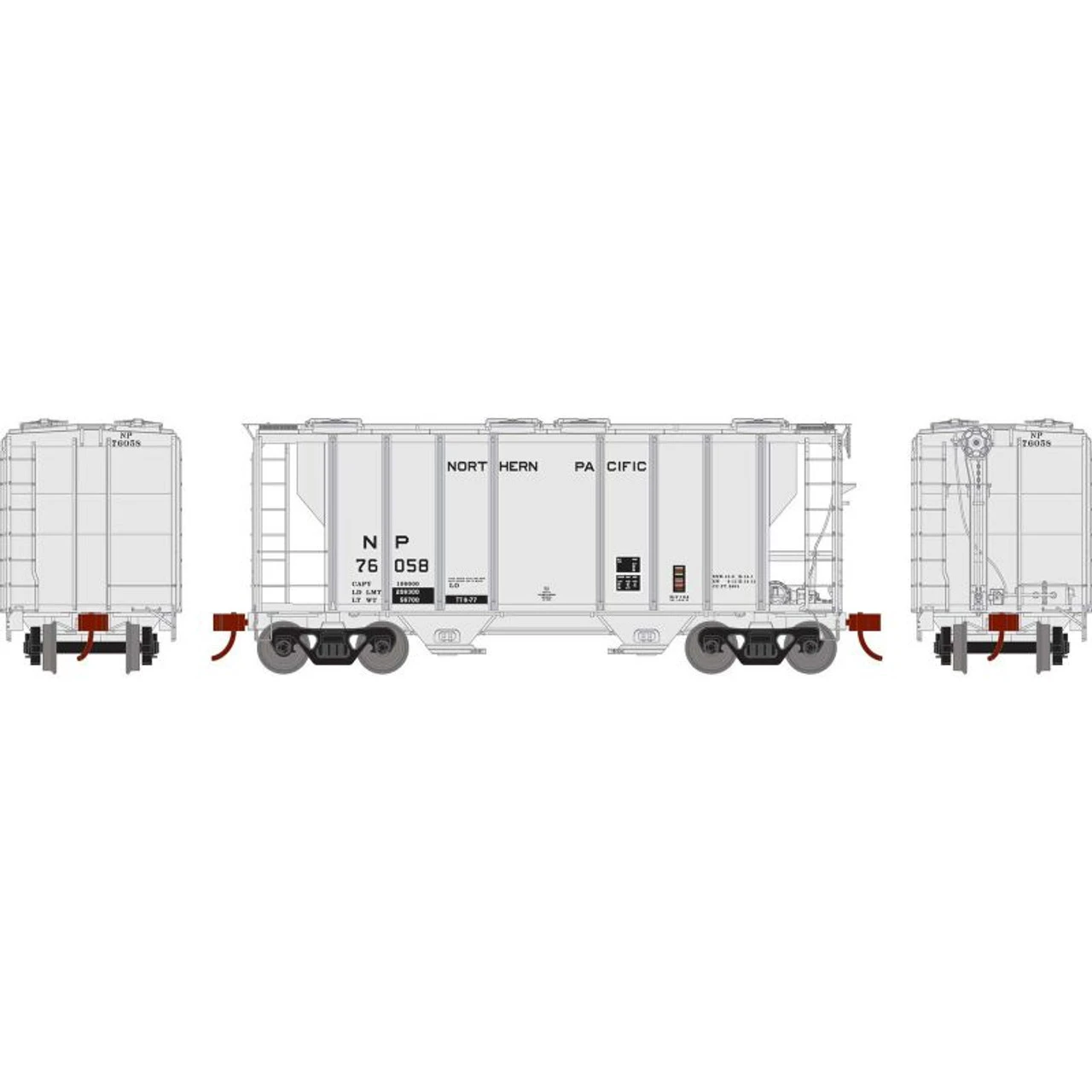 Athearn RTR 63799 - PS-2 2600 Covered Hopper Northern Pacific (NP) 76058 - HO Scale 1 Athearn RTR 63799 - PS-2 2600 Covered Hopper Northern Pacific (NP) 76058 - HO Scale