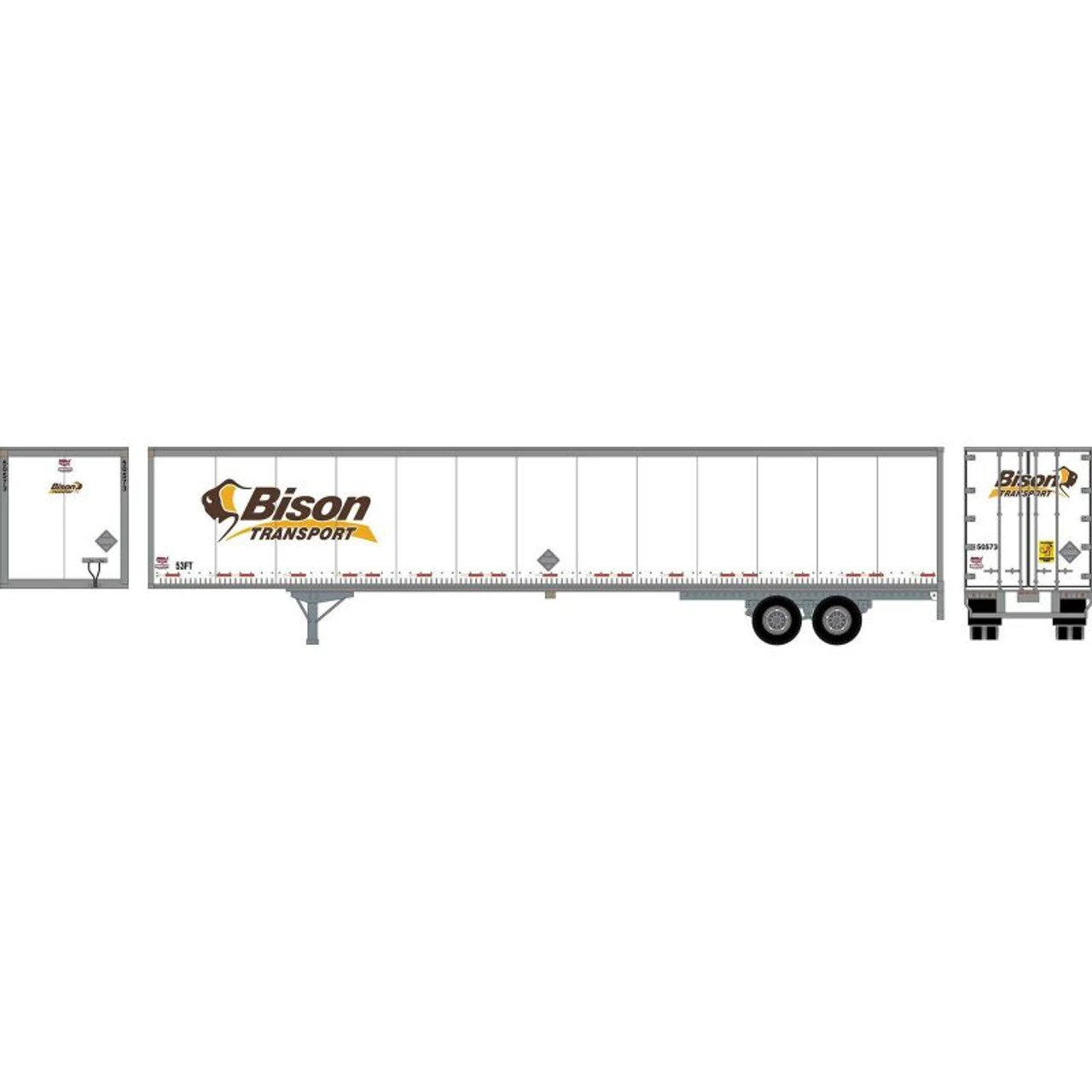 Athearn RTR 72807 - 53' Wabash Plate Trailer Bison Transport - HO Scale 1 Athearn RTR 72807 - 53' Wabash Plate Trailer Bison Transport - HO Scale