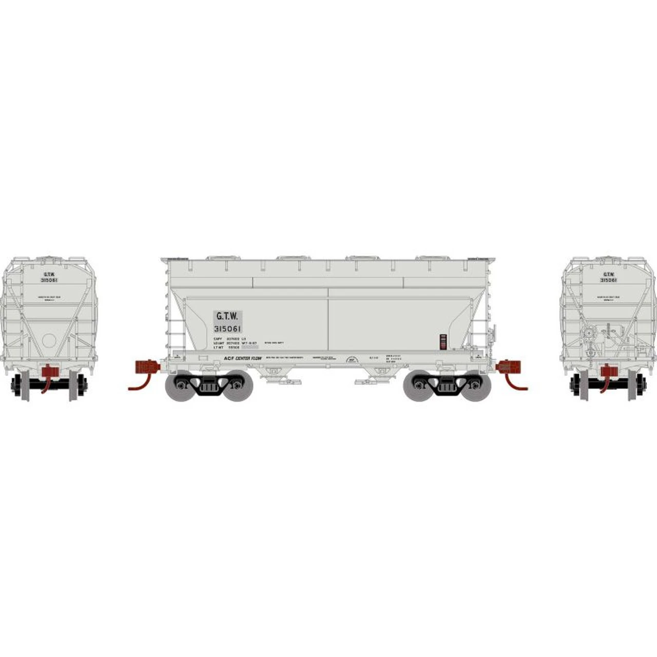 Athearn RTR 93455 - ACF 2970 Covered Hopper Grand Trunk Western (GTW) 315061 - HO Scale 1 Athearn RTR 93455 - ACF 2970 Covered Hopper Grand Trunk Western (GTW) 315061 - HO Scale