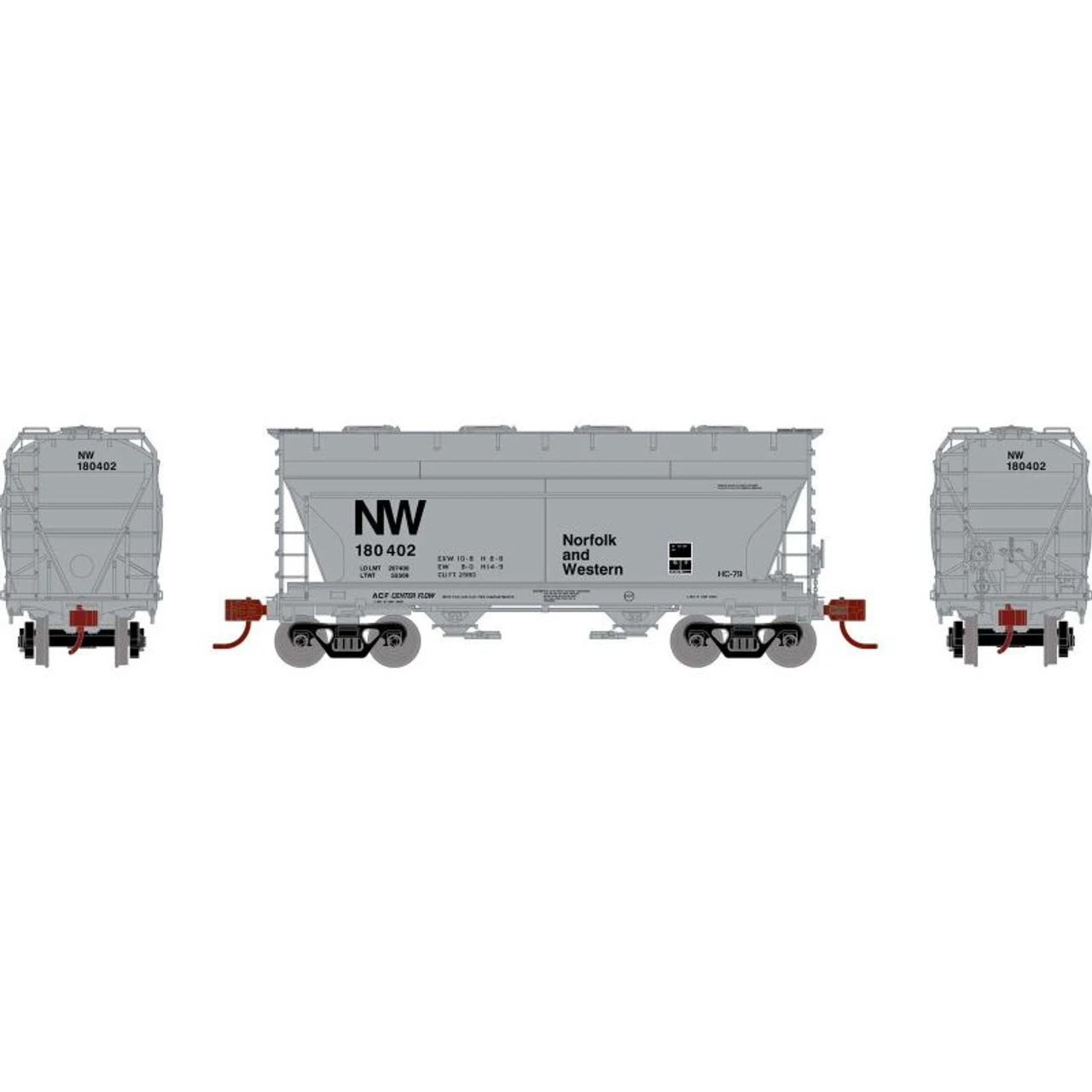 Athearn RTR 93460 - ACF 2970 Covered Hopper Norfolk & Western (NW) 180402 - HO Scale 1 Athearn RTR 93460 - ACF 2970 Covered Hopper Norfolk & Western (NW) 180402 - HO Scale