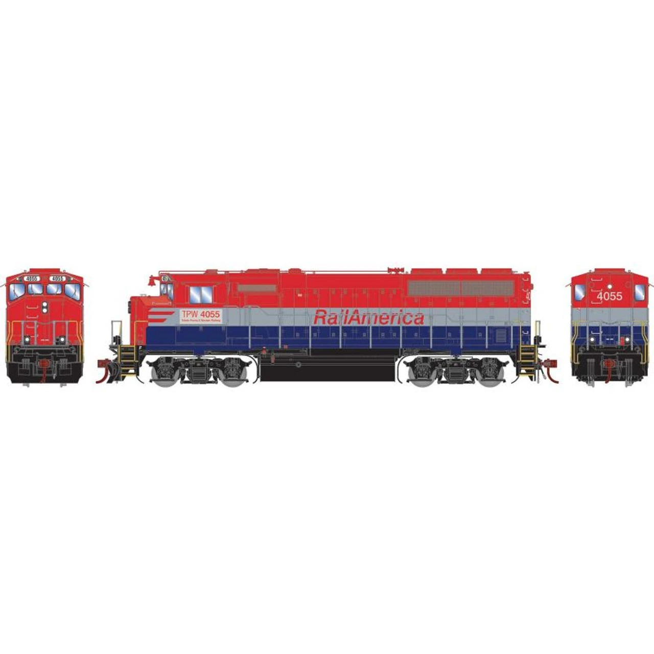 Athearn Genesis 65089 - EMD GP40-2L Toledo, Peoria And Western (TPW) 4055 - HO Scale 1 Athearn Genesis 65089 - EMD GP40-2L Toledo, Peoria And Western (TPW) 4055 - HO Scale