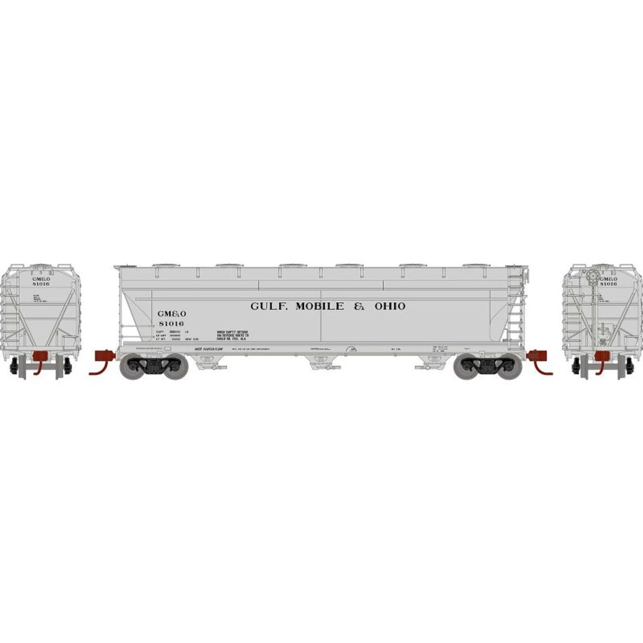 Athearn 8497 - ACF 4600 3-Bay Hopper Gulf Mobile And Ohio (GM&O) 81016 - N Scale 1 Athearn 8497 - ACF 4600 3-Bay Hopper Gulf Mobile And Ohio (GM&O) 81016 - N Scale