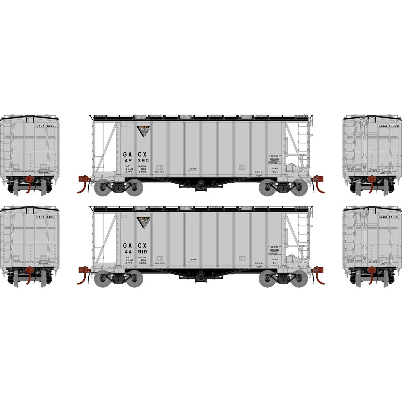 Athearn Genesis 87472 - GATC 2600 Airslide Hopper General American (GACX) 420390, 44918 - HO Scale 1 Athearn Genesis 87472 - GATC 2600 Airslide Hopper General American (GACX) 420390, 44918 - HO Scale