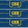 Atlas 20006662 - 53' JINDO Container (3) CSX (CSXU) - HO Scale