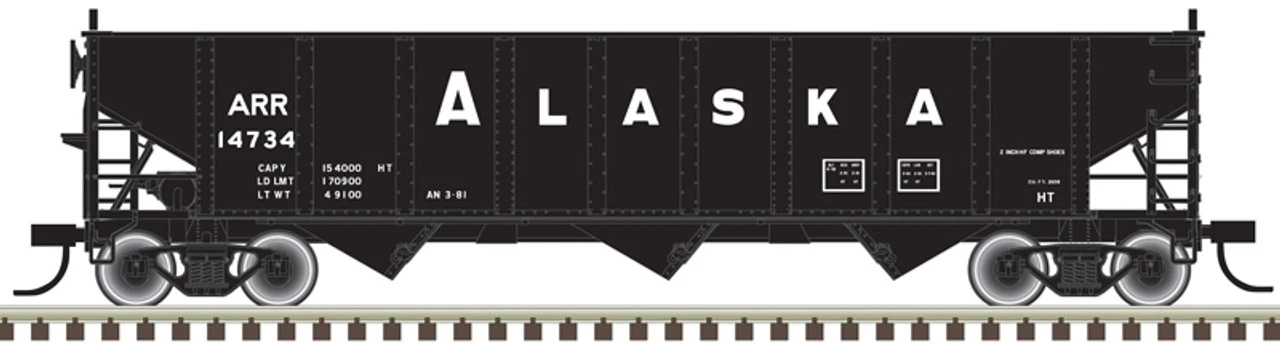 Atlas 20006914 - AAR 70 Ton 3-Bay Open Hopper Alaska Railroad (ARR) 14734 - HO Scale 1 Atlas 20006914 - AAR 70 Ton 3-Bay Open Hopper Alaska Railroad (ARR) 14734 - HO Scale