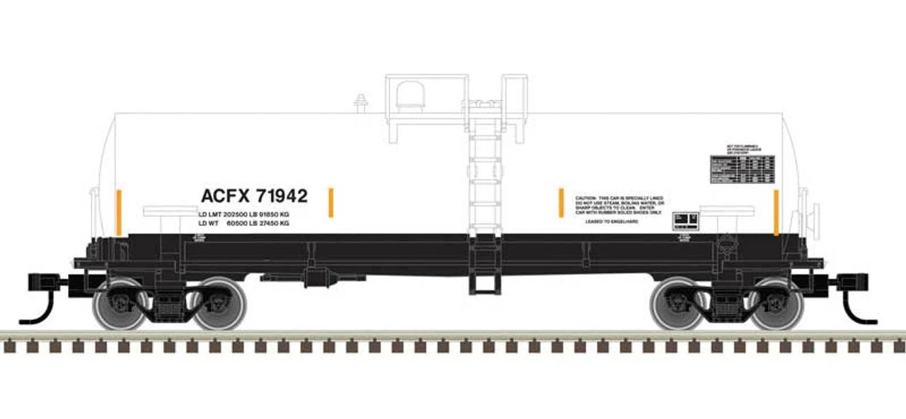 Atlas 50006150 - ACF 14,000-Gallon Kaolin Tank Car American Car & Foundry (ACFX) 71939 - N Scale 1 Atlas 50006150 - ACF 14,000-Gallon Kaolin Tank Car American Car & Foundry (ACFX) 71939 - N Scale
