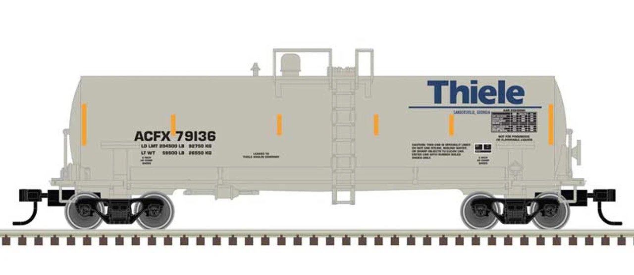 Atlas 50006163 - ACF 14,000-Gallon Kaolin Tank Car Thiele (ACFX) 79136 - N Scale 1 Atlas 50006163 - ACF 14,000-Gallon Kaolin Tank Car Thiele (ACFX) 79136 - N Scale