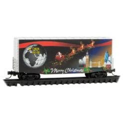 Micro-Trains Line 10158740 - 40' Hy-Cube Box Car, Smooth Side- Christmas Around The World - San Francisco/London - N Scale